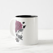 ミニマリストインクバラ抽象芸術フローラデザイン ツートーンマグカップ (正面左)