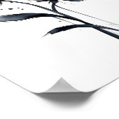 ミニマリストインクフラワー抽象芸術フローラアート ポスター (角)