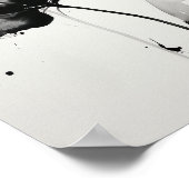 ミニマリストインクフラワー抽象芸術ブロッサム州 ポスター (角)