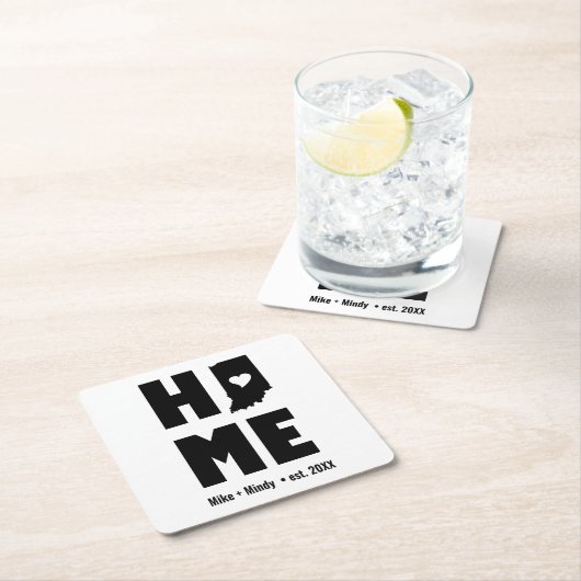 ミニマリストインディアナホパーソナライズされたーム スクエアペーパーコースター (インサイチュ)