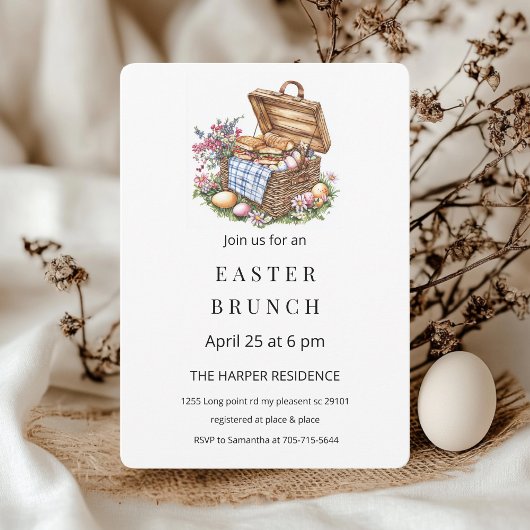 ミニマリストイースターブランチピクニック 招待状