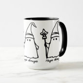 ミニマリストウィザード幽霊スケッチ魔法スケッチ マグカップ (正面右)