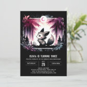 ミニマリストウィムシーウルフ誕生日 招待状 (スタンド正面)