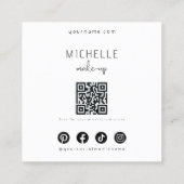 ミニマリストウィメンシルエットブラック美しいサロン スクエア名刺 (裏面)