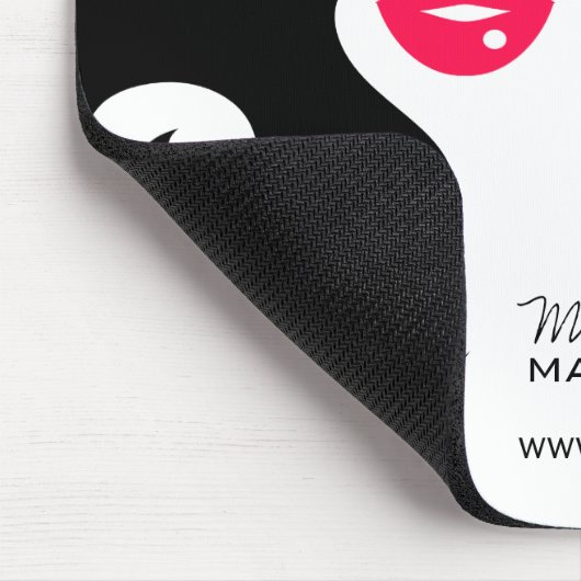 ミニマリストウィメンシルエットブラック美しいサロン マウスパッド (コーナー)