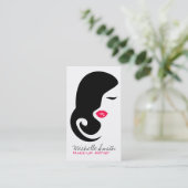 ミニマリストウィメンシルエットブラック美しいサロン 名刺 (スタンド正面)