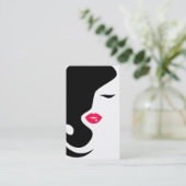 ミニマリストウィメンシルエットブラック美しいサロン 名刺 (スタンド正面)