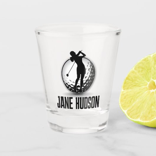 ミニマリストウィメンズゴルフモノグラムデザイン ショットグラス (正面)