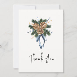 ミニマリストウィンタークリスマスリースベビーシャワー サンキューカード