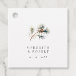 ミニマリストウィンターパインブランチ&コーン結婚ズ フェイバータグ