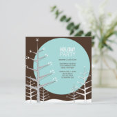 ミニマリストウィンターワンダーランドホリデーパーティー招待状 招待状 (スタンド正面)