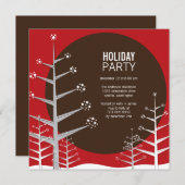 ミニマリストウィンターワンダーランドホリデーパーティー招待状 招待状 (正面/裏面)