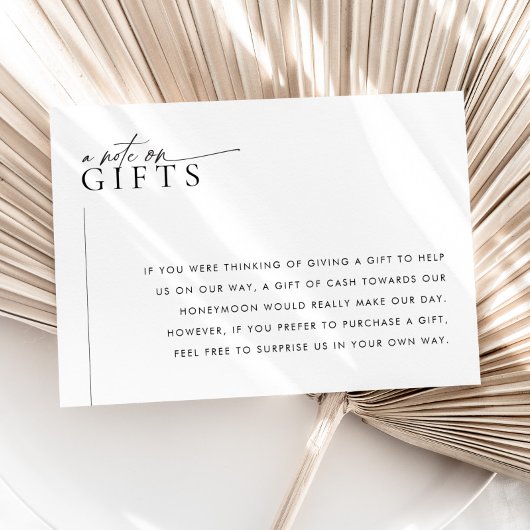 ミニマリストウェディングギフトウィッシングウェルカード LAYLA エンクロージャーカード