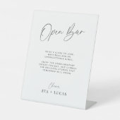 ミニマリストウェディングレセプションモダンオープンバー 台座サイン (正面)