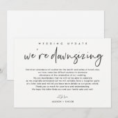 ミニマリストウェディング最新情報　規模縮小のお知らせ 招待状 (正面/裏面)