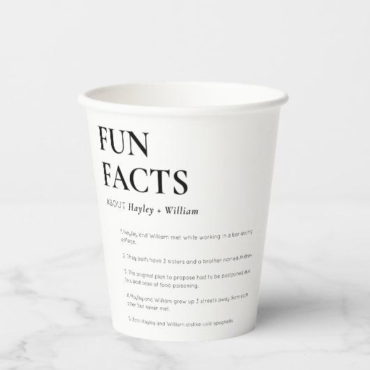 ミニマリストウェディング豆知識 紙コップ (正面)