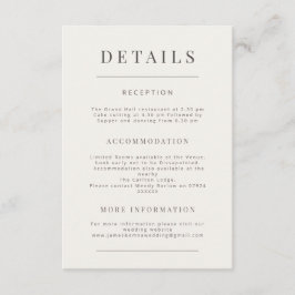 ミニマリストウェディング ホワイト エンクロージャーカード