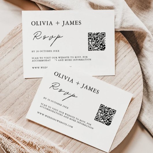 ミニマリストウェディングRSVPカードテンプレート