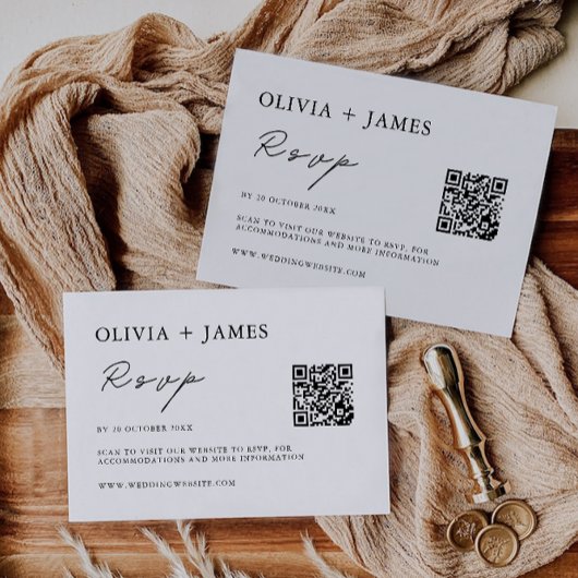 ミニマリストウェディングRSVPカードテンプレート