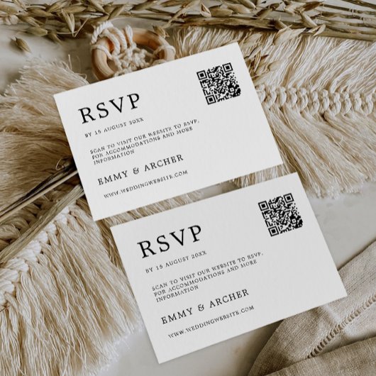 ミニマリストウェディングRSVPカードテンプレート