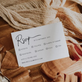 ミニマリストウェディングRSVPカードテンプレート