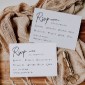 ミニマリストウェディングRSVPカードテンプレート