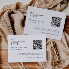 ミニマリストウェディングRSVPカードテンプレート