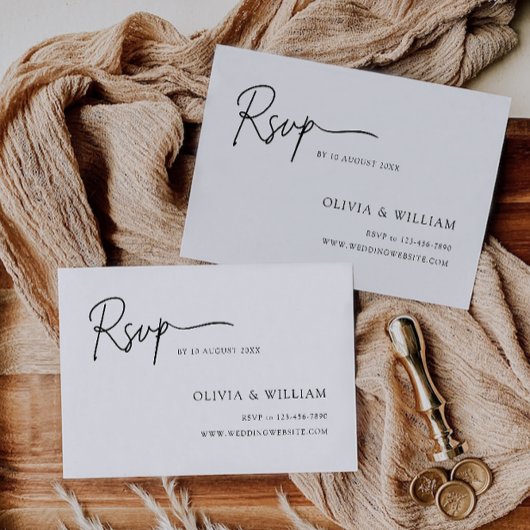 ミニマリストウェディングRSVPカードテンプレート