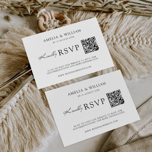 ミニマリストウェディングRSVPカードテンプレート