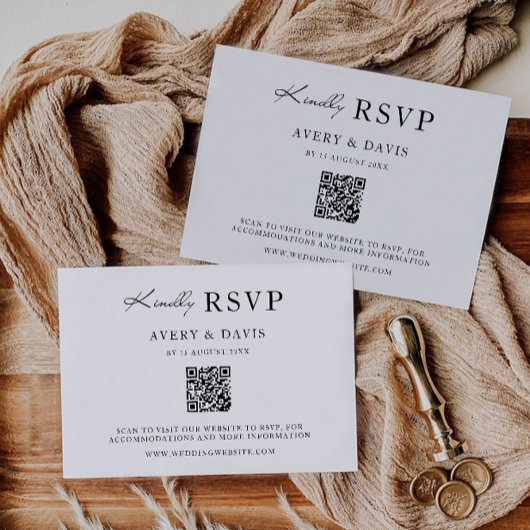 ミニマリストウェディングRSVPカードテンプレート
