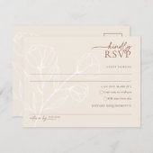 ミニマリストウェディングRSVPカードポストカードPEYTON 出欠カード (正面/裏面)