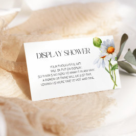 ミニマリストウォータカラーデイジーディスプレイシャワー エンクロージャーカード