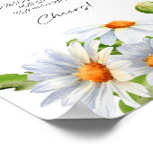 ミニマリストウォータコロールデイジーミモザバーサイン ポスター (角)