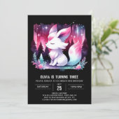 ミニマリストウォーターカラーウルフ誕生日 招待状 (スタンド正面)