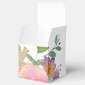 ミニマリストウォーターカラーオレンジフローラブライダルシャワー フェイバーボックス (オープン)