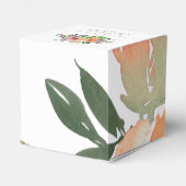 ミニマリストウォーターカラーオレンジフローラブライダルシャワー フェイバーボックス (裏面サイド)