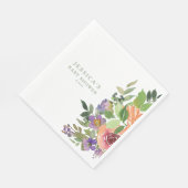 ミニマリストウォーターカラーオレンジフローラベビーシャワー スタンダードランチョンナプキン (角)