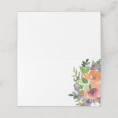 ミニマリストウォーターカラーオレンジフローラ プレイスカード (外部開封)