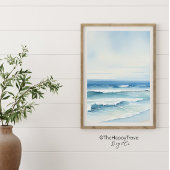 ミニマリストウォーターカラーシースケーププリント2 of 3 ポスター