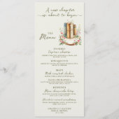 ミニマリストウォーターカラーストーリーブックブライダルシャワー メニュー (正面)