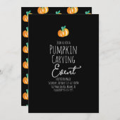ミニマリストウォーターカラーパンプキンカービングパーティーイベント 招待状 (正面/裏面)