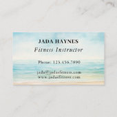 ミニマリストウォーターカラービーチ海シックシンプル 名刺 (裏面)