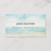 ミニマリストウォーターカラービーチ海シックシンプル 名刺 (正面)