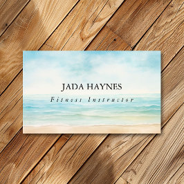 ミニマリストウォーターカラービーチ海シックシンプル 名刺