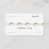 ミニマリストウォーターカラーフィッシュシーフードレストラン 名刺 (裏面)