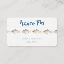 ミニマリストウォーターカラーフィッシュシーフードレストラン 名刺