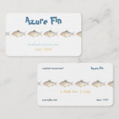 ミニマリストウォーターカラーフィッシュシーフードレストラン 名刺 (正面/裏面)