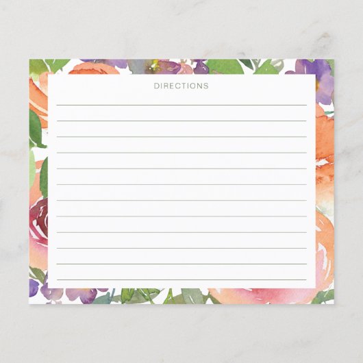 ミニマリストウォーター色フローラブライダルシャワーレシピ (裏面)