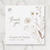 ミニマリストウォーター色フローラ結婚式の引き出物ラベル フェイバータグ (正面)