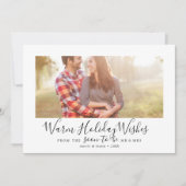 ミニマリストウォームホリデーウィーズ婚約写真 シーズンカード (正面)